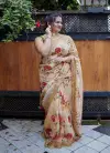 MG 210 Plain Linen Digital Printed Fancy Saree Suppliers In India