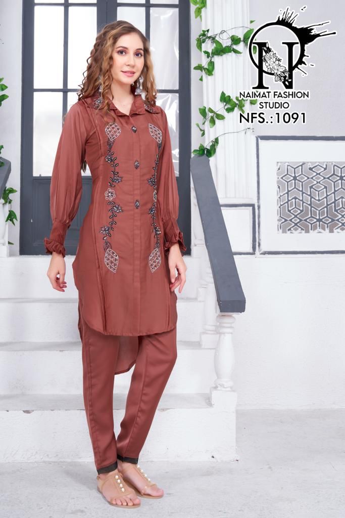 NFS 1091 Imported Fancy Cord Set Kurti With Bottom Catalog