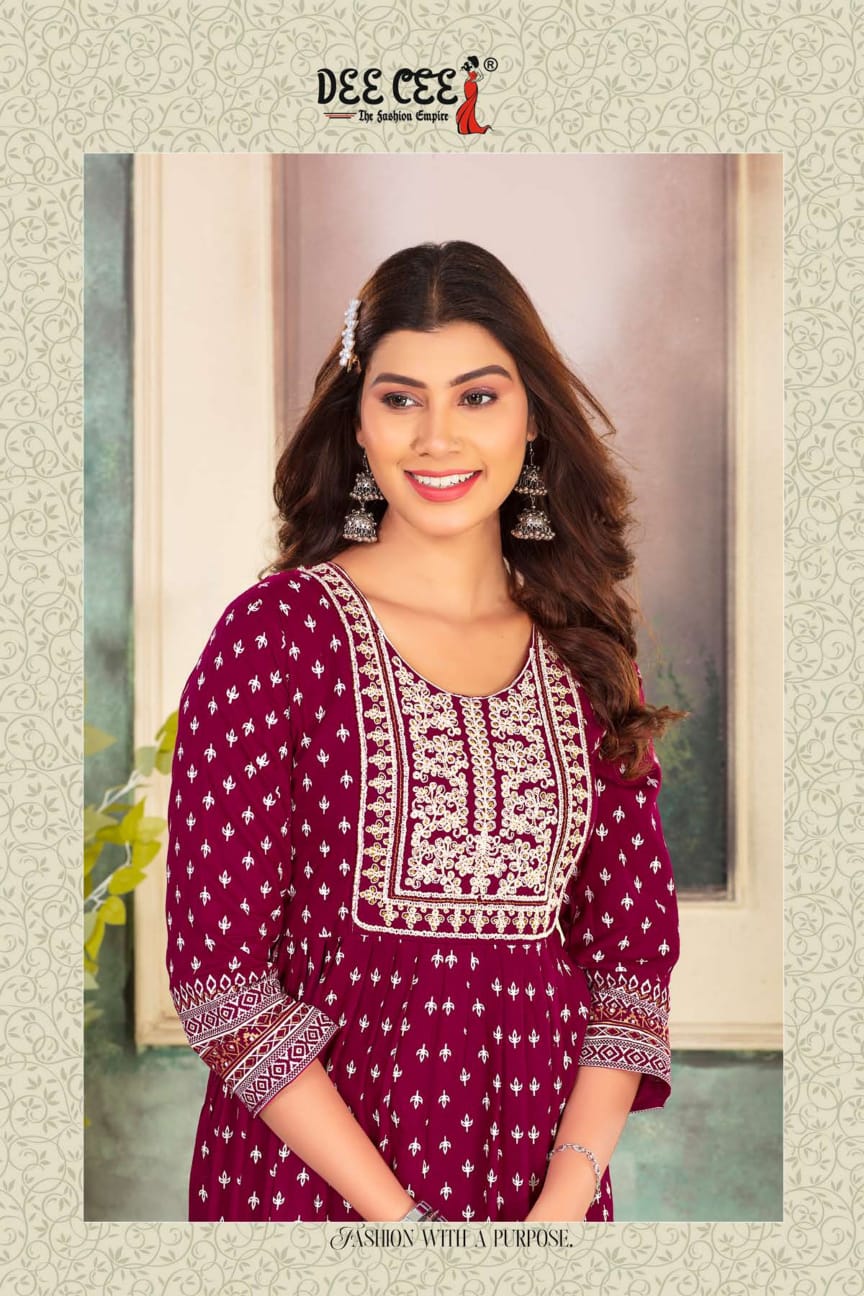 Malini By Dee Cee Printed Anarkali Kurtis wholesale market in Surat with Price