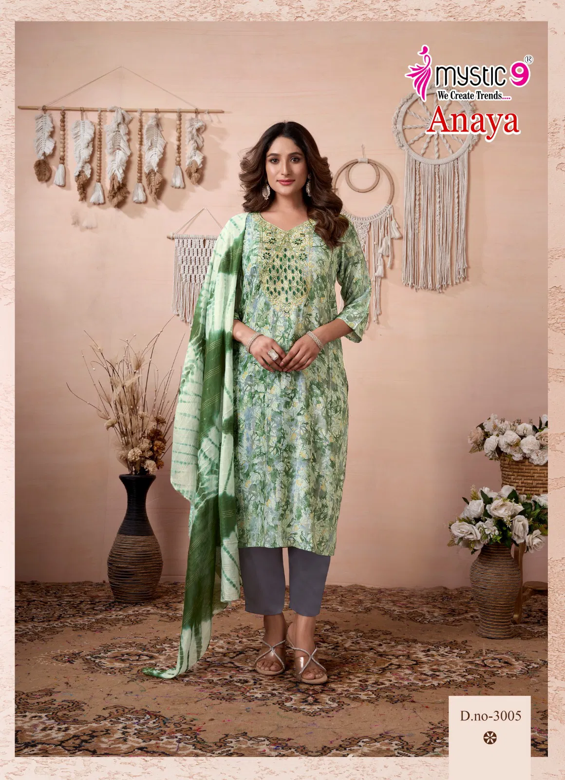 Anaya Vol 3 By Mystic 9 Rayon Kurti With Bottom Dupatta Wholesalers In Delhi