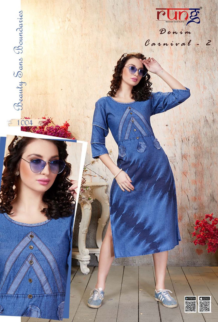 RUNG DENIM CARNIVAL VOL-2 Latest Designer Fancy Festive Wear Heavy Denim Kurtis Collection
