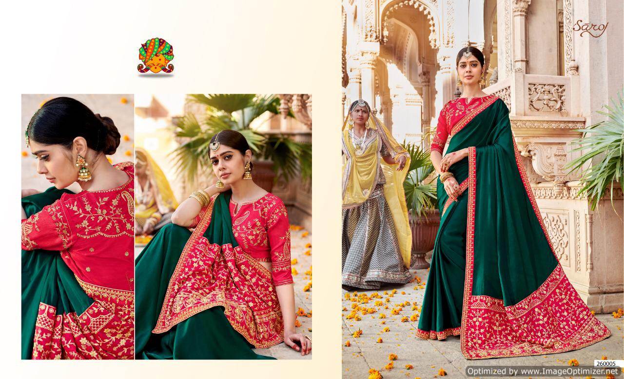 Saroj Samaira Latest Designer Heavy Bridal Wedding Wear Saree Collection With Work And Heavy Pallu