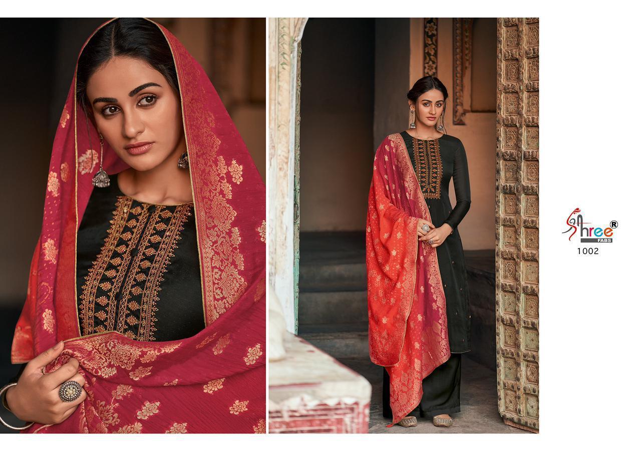 Shree Diyah 2 Designer Casual Wear Silk Buti With Embroidery Work Top With Jacquard Dupatta Dress Material Collection