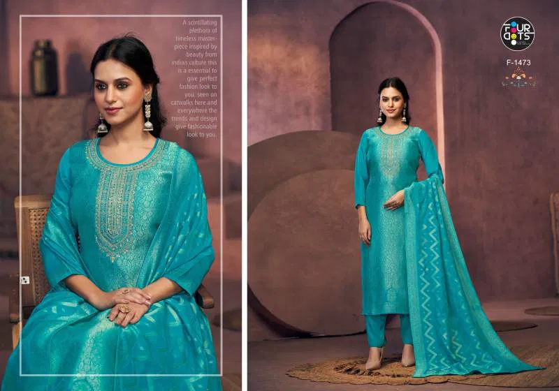 Magadhi By Four Dots Viscose Organza Jacquard Dress Material Wholesale Market