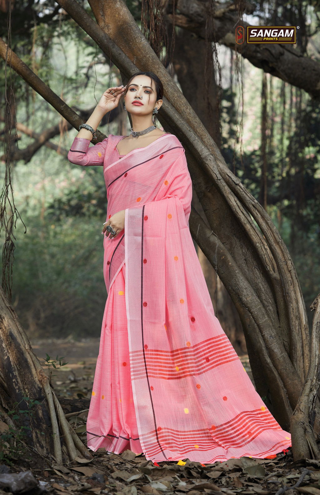 Sangam Sangeet Latest Casual Wear Linen Cotton Sarees Collection