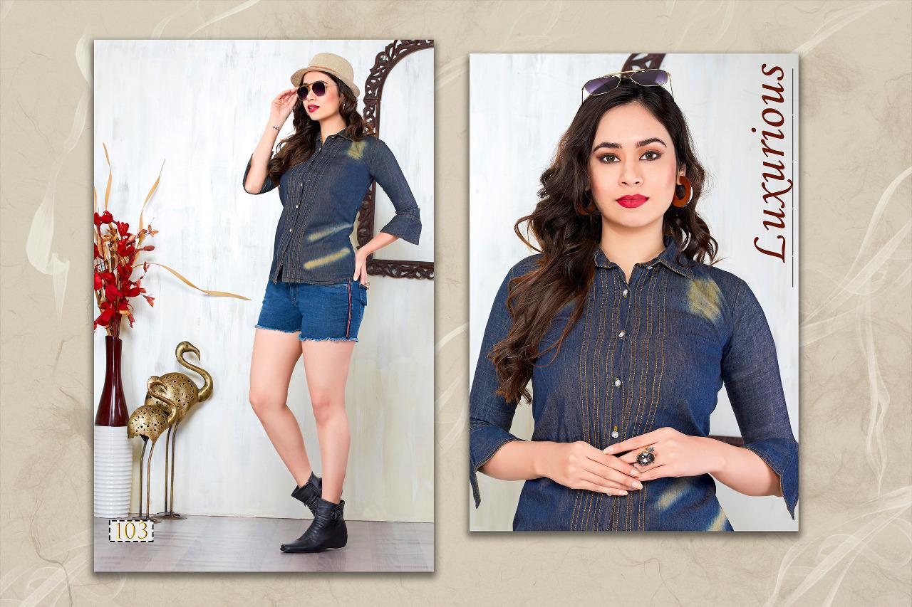 Trendy Fabulous Latest Stylish Party Wear Denim Ladies Shirt Collection
