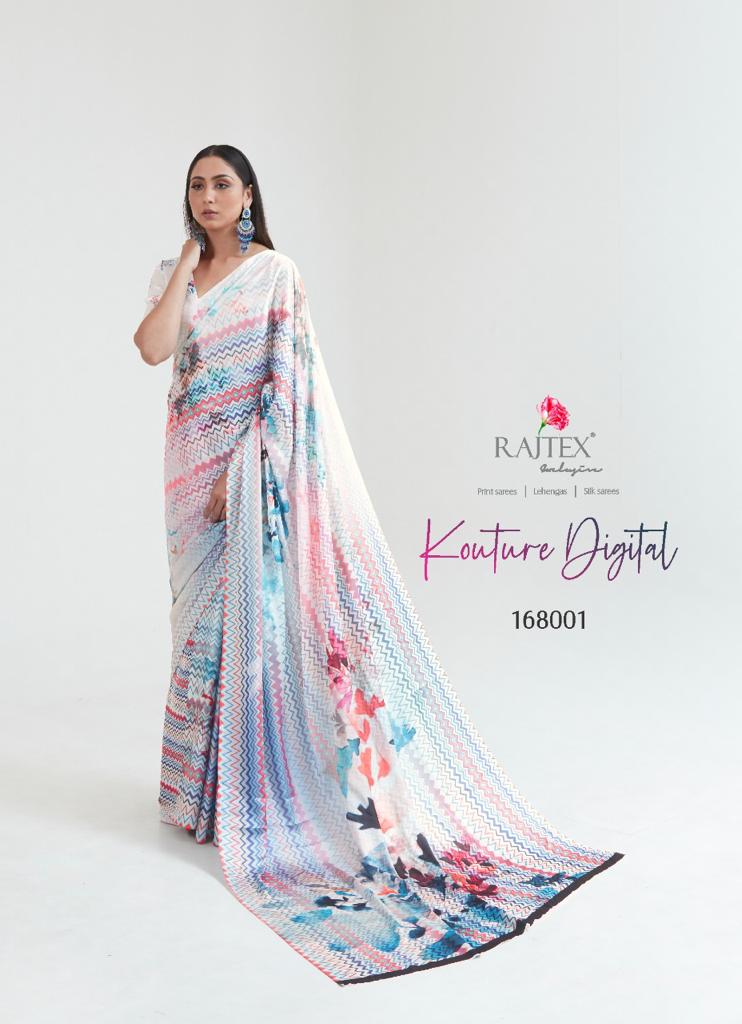 Rajtex Kouture Latest fancy regular Wear Digital Casual Wear Printed Sarees Collection
