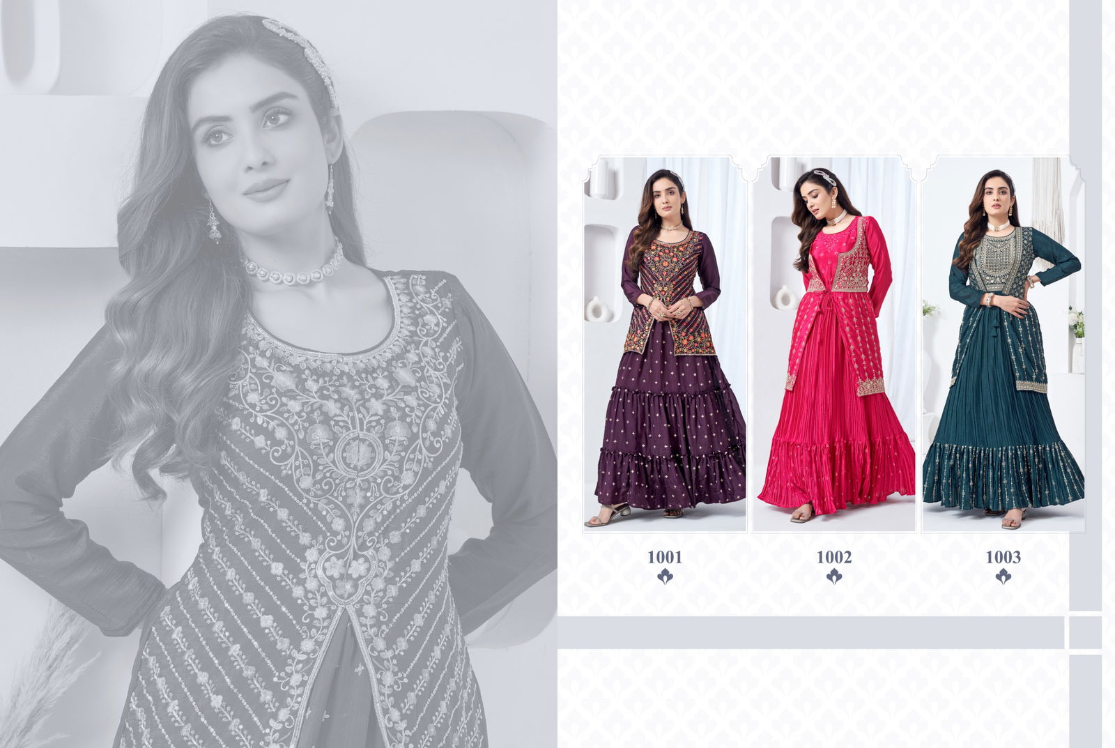 Pakh By Kf Party Wear One-Piece with Jacket Gown Catalog