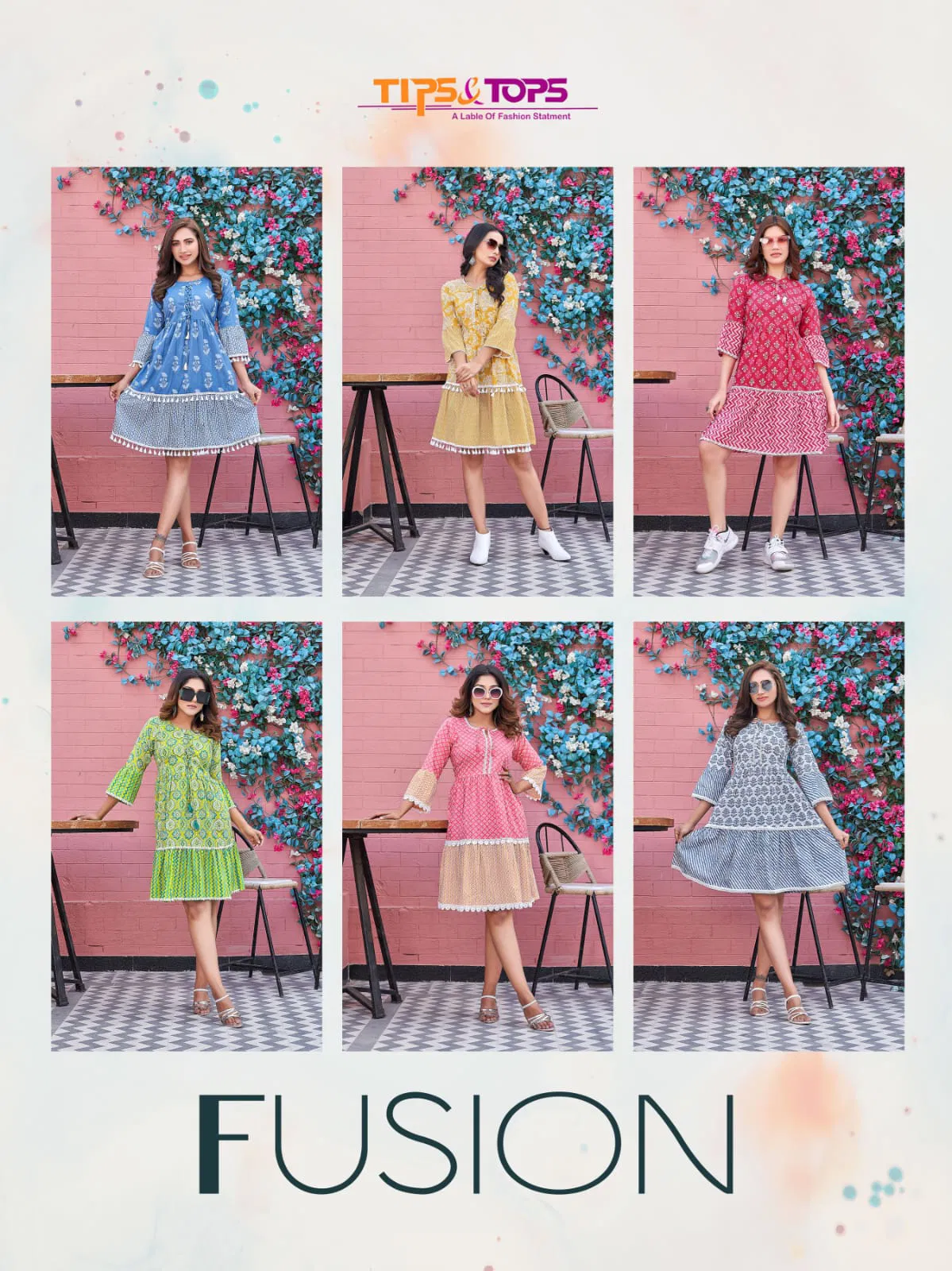 Tips And Tops Fusion Wholesale Cotton Printed Kurtis Catalog