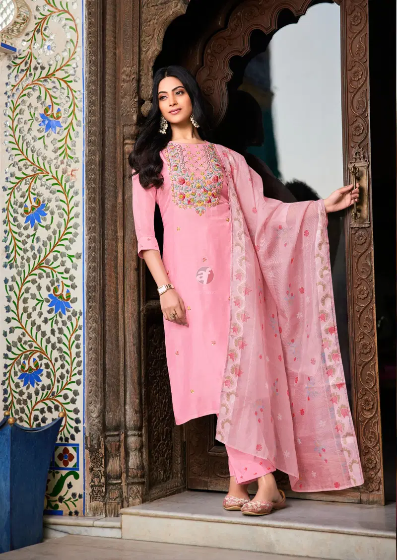 Golden Meadows Vol 4 By Af Muslin Designer Readymade Suits Exporters In India