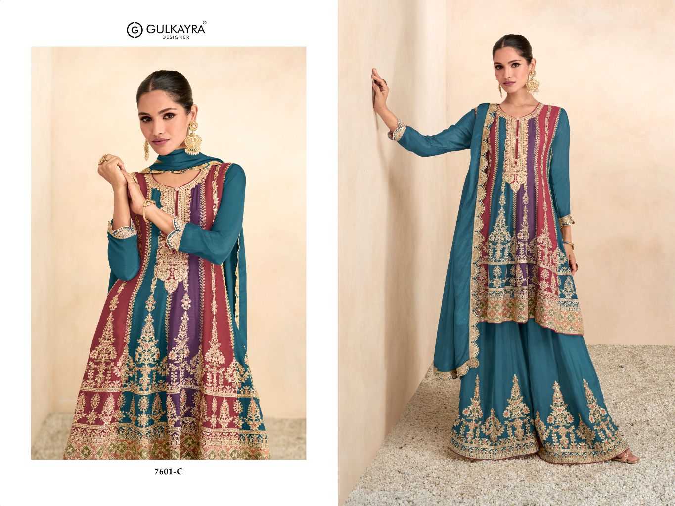 Preet Platinum 7601 By Gulkayra Real Chinon Wedding Salwar Suits Wholesale Market In Surat