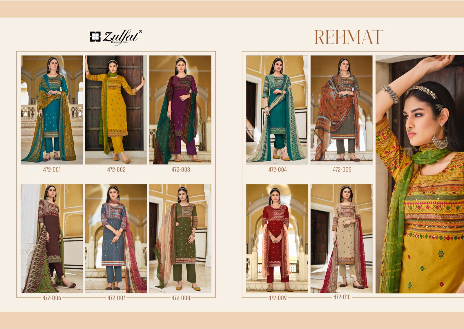 Zulfat Rehmat Daily Wear Wholesale Cotton Dress Material Catalog