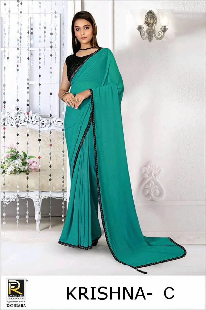 Krishna By Ronisha Party Wear Stylish Georgette Saree Suppliers In India