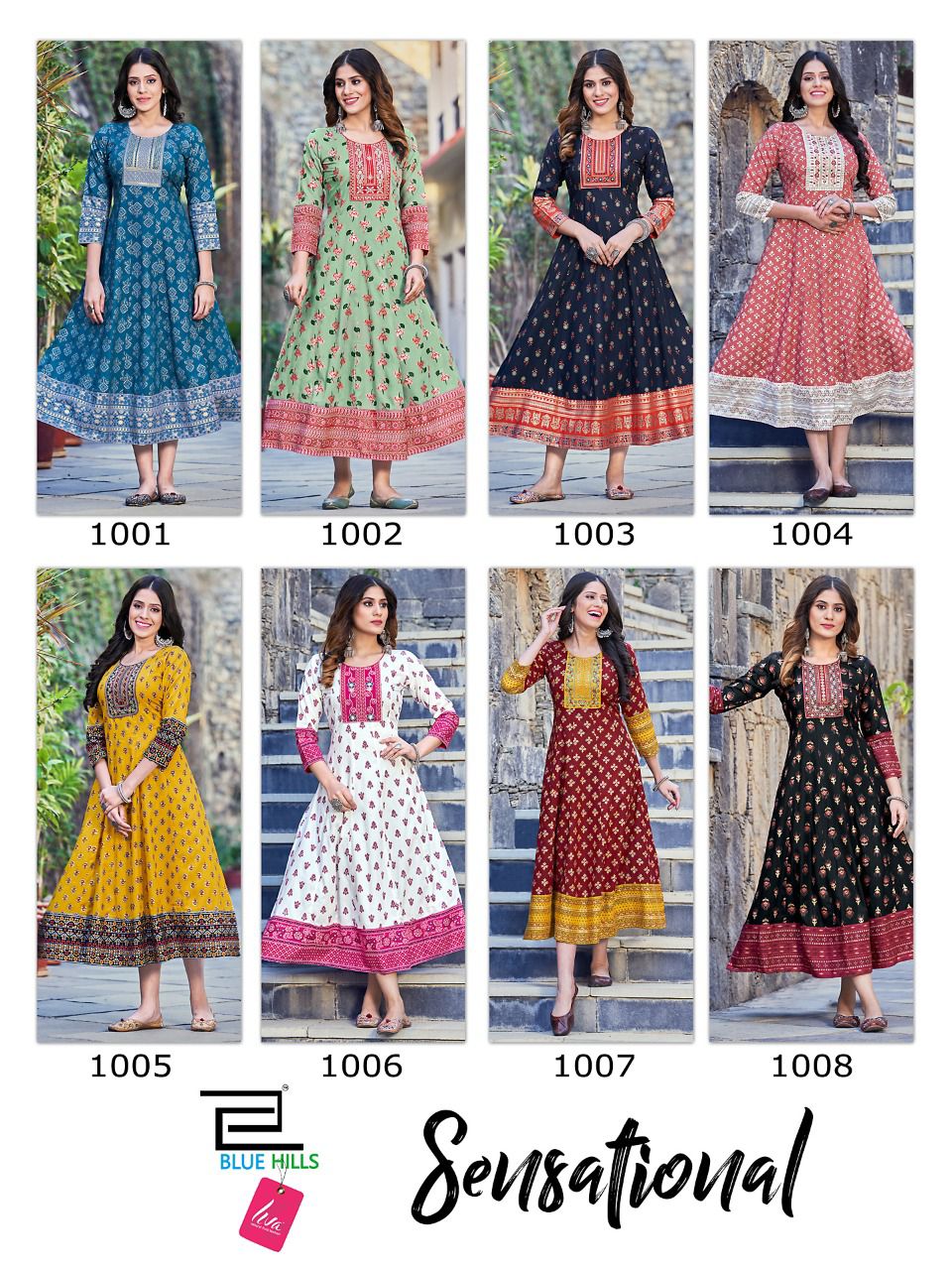 Blue Hills Sensational Festive Wear Wholesale Anarkali Kurtis Catalog