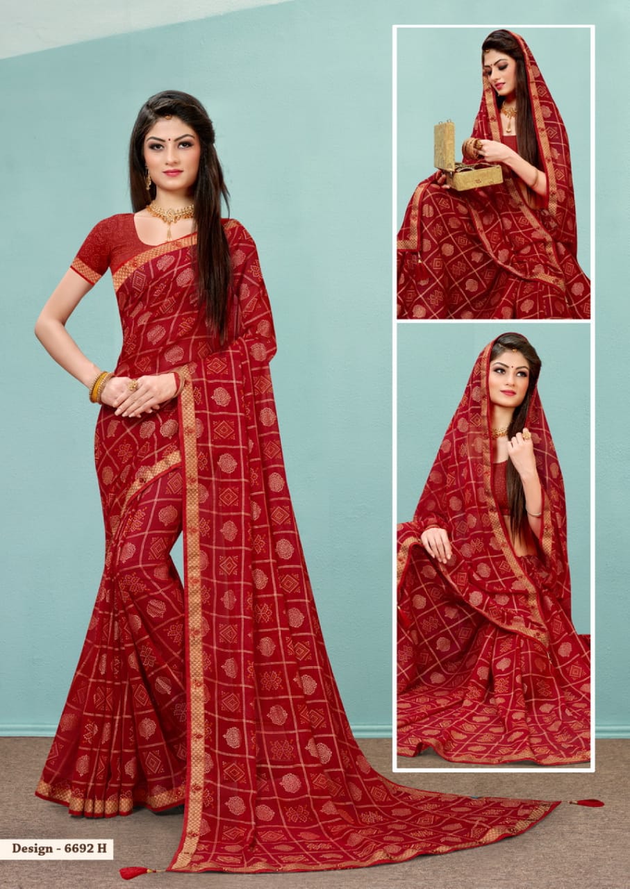 Humble Latest Fancy Designer Georgette Casual Wear Heavy Printed Saree Collection
