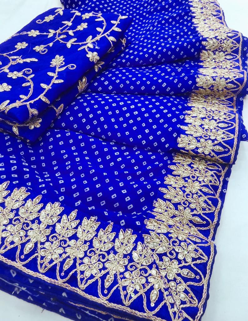 Mahek 107 Georgette Wholesale Wedding Wear Bandhani Sarees