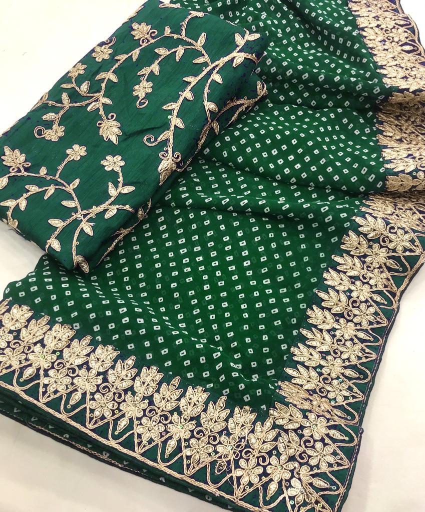 Mahek 107 Georgette Wholesale Wedding Wear Bandhani Sarees