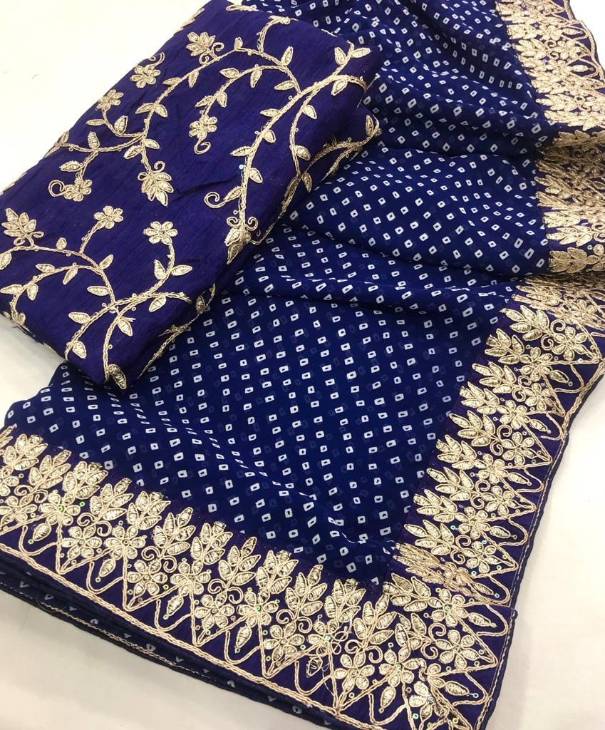 Mahek 107 Georgette Wholesale Wedding Wear Bandhani Sarees