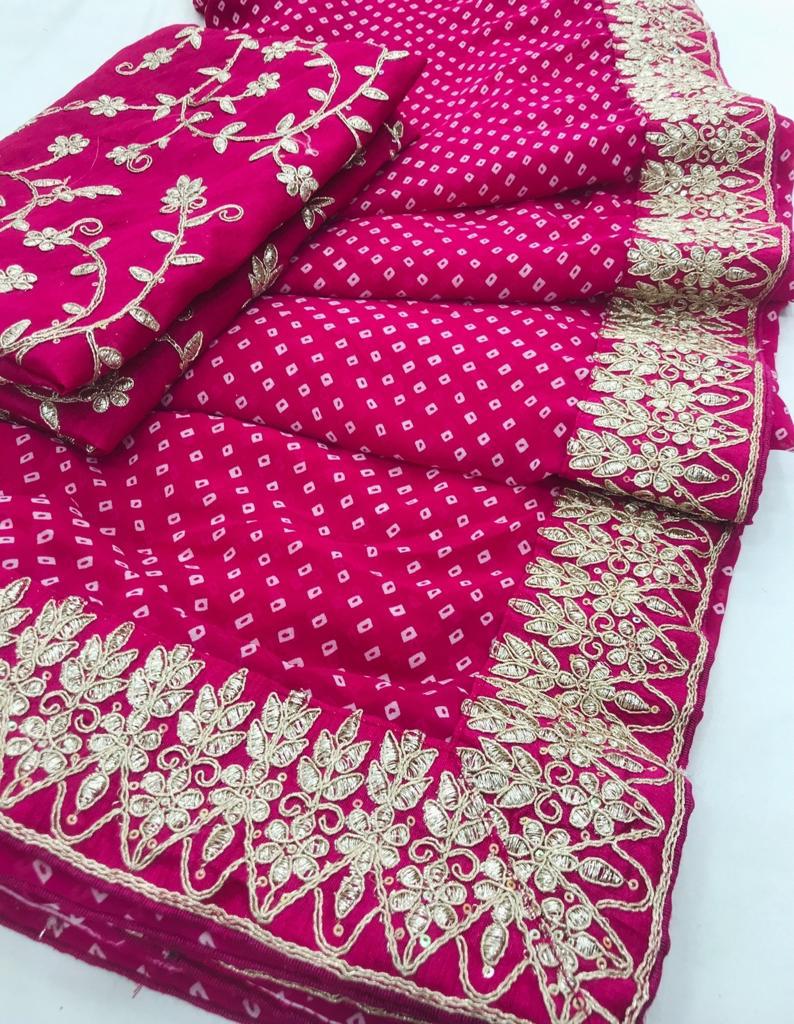 Mahek 107 Georgette Wholesale Wedding Wear Bandhani Sarees