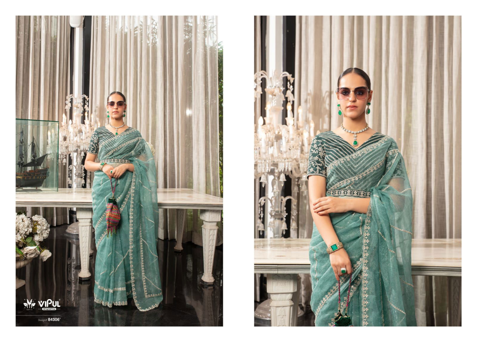 Lehar By Vipul Organza Designer Sarees Exporters In India