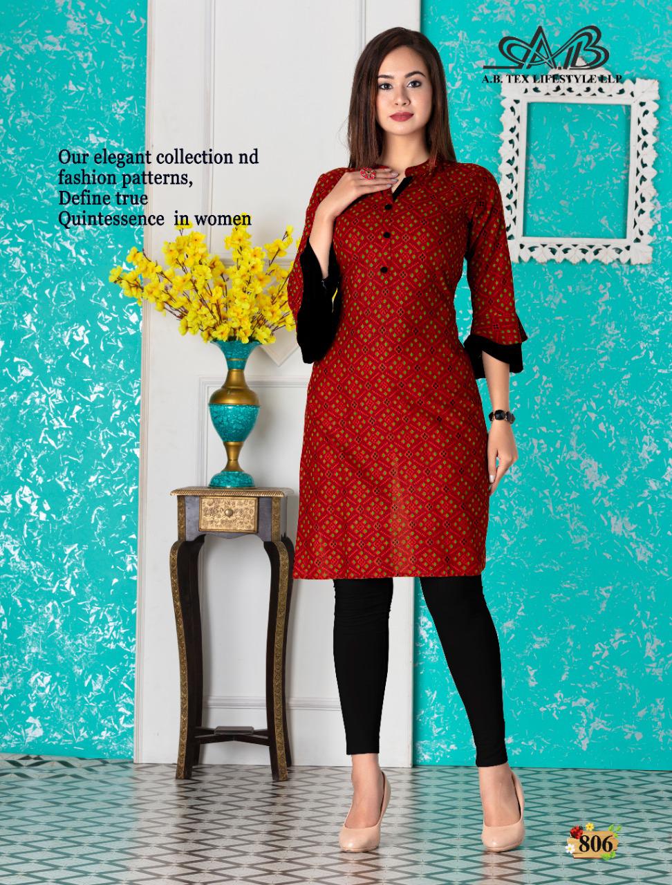 AB Sarika Latest Fancy Designer Printed Kurtis Collection