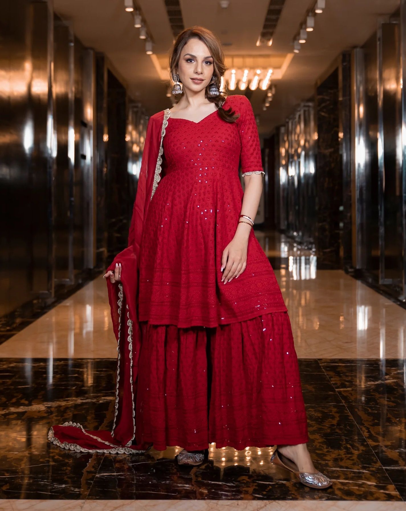 Glorious St 101 Size Set Sharara Suits Catalog