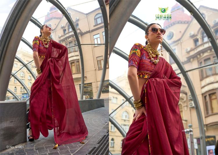 Society By Sanskar Chiffon With Digital Printed Saree Suppliers In India