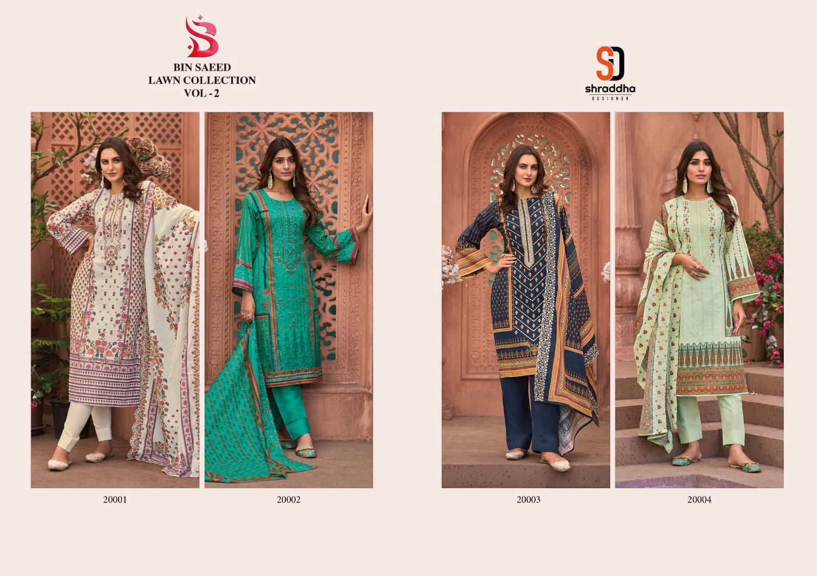Bin Saeed Lawn Collection Vol 2 By Shraddha Pakistani Suit Catalog