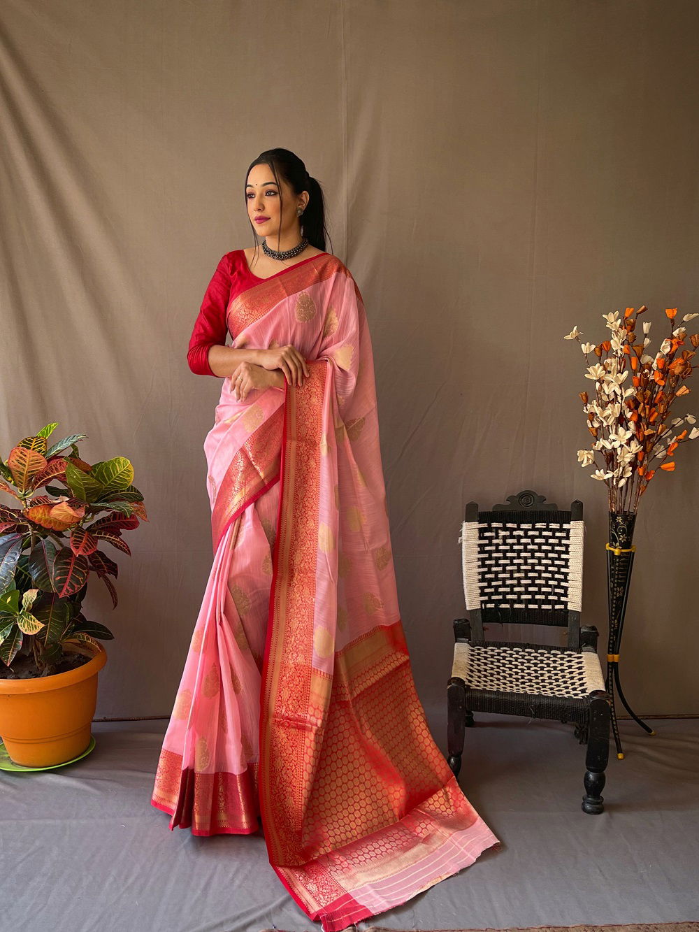 Linen Chaap Colors Party Wear Sarees Catalog