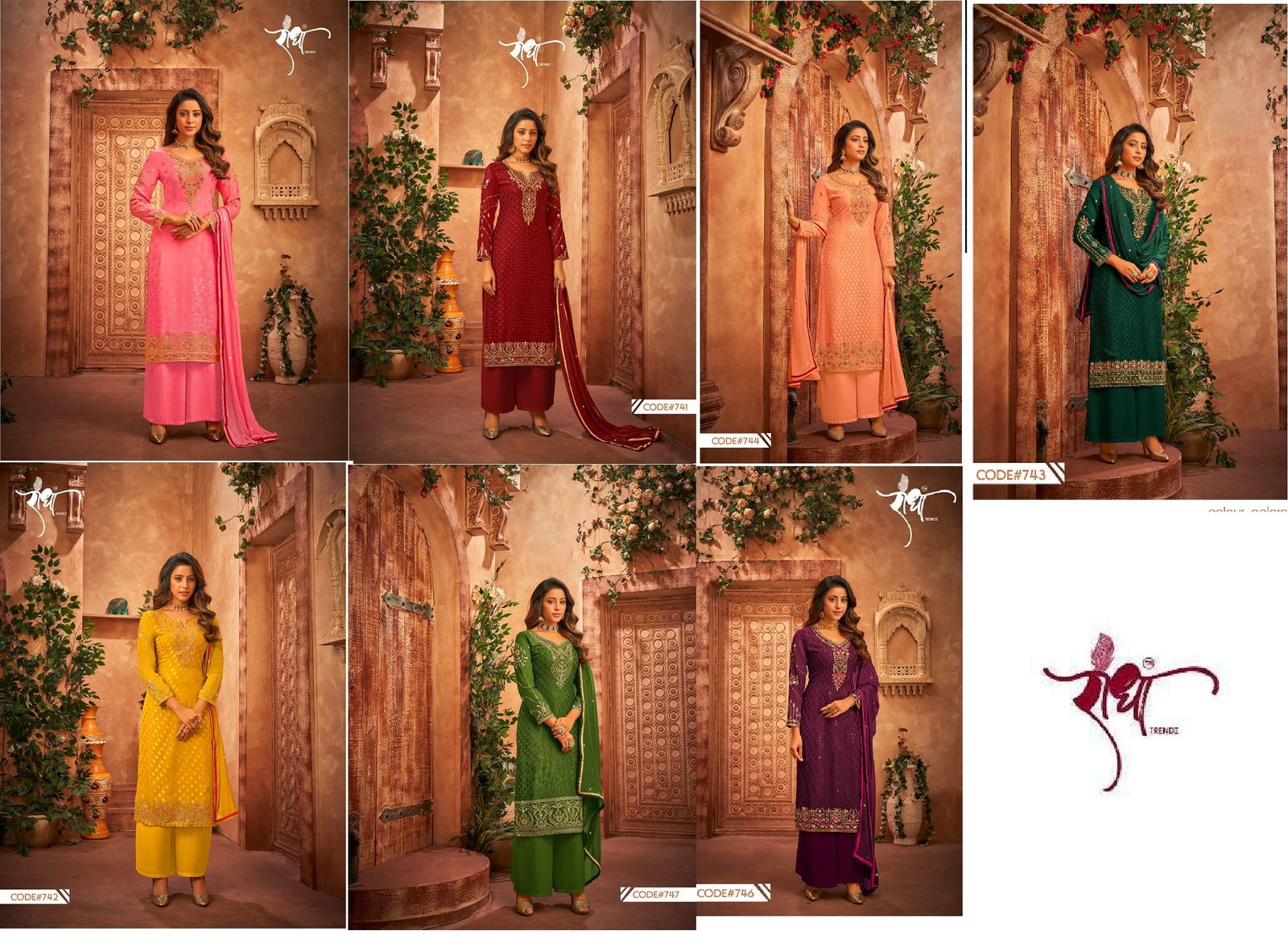 Classic Brasso By Radha 741-746 Wedding Salwar Suit Catalog