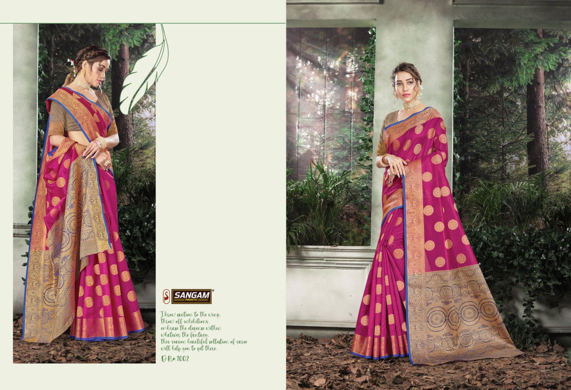 Sangam Karmala Silk Latest Designer Festive Wear Handloom Silk Heavy Sarees Collection

