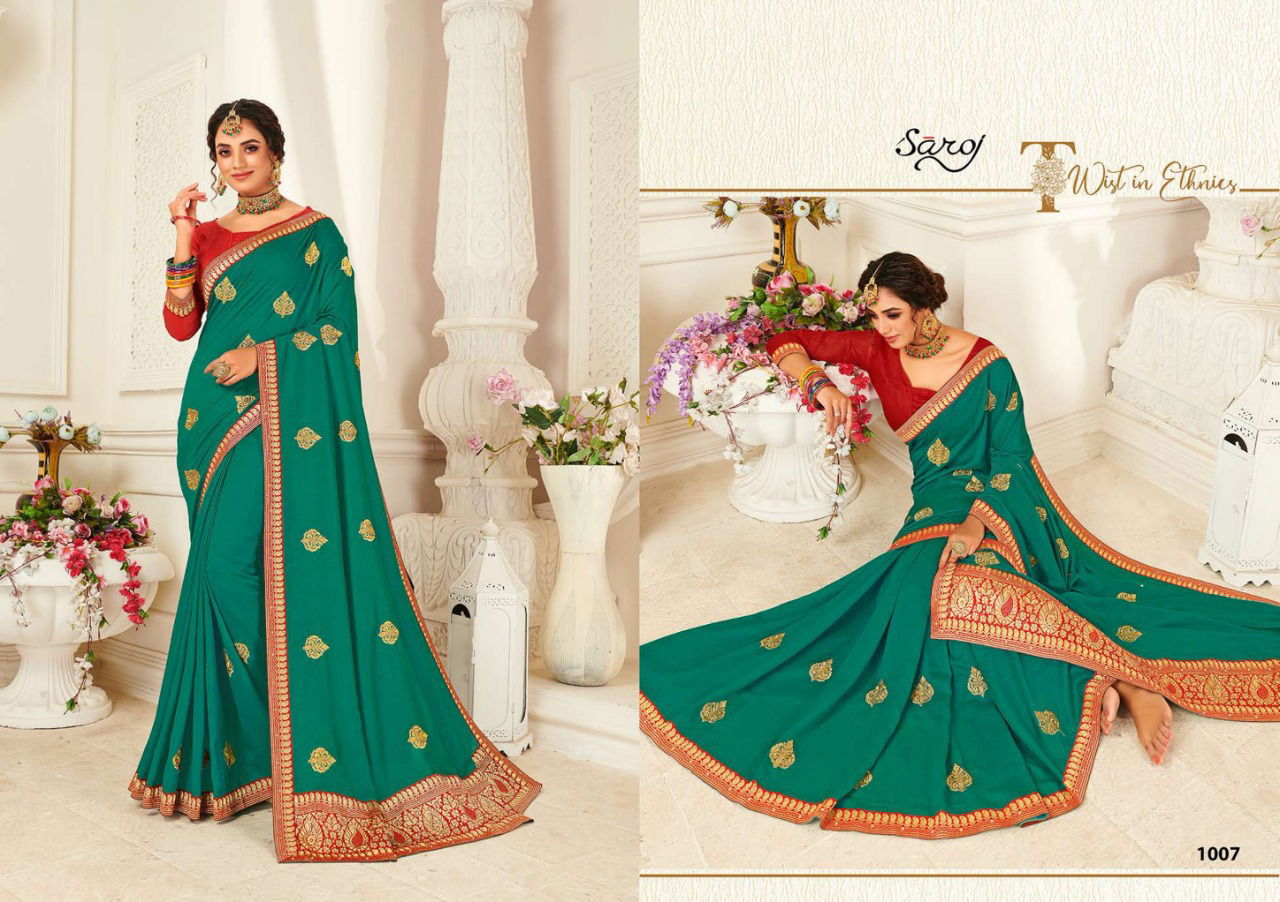 SAROJ NITYASHREE Latest Collection Fancy Festive Wear Designer Beglory Silk Saree