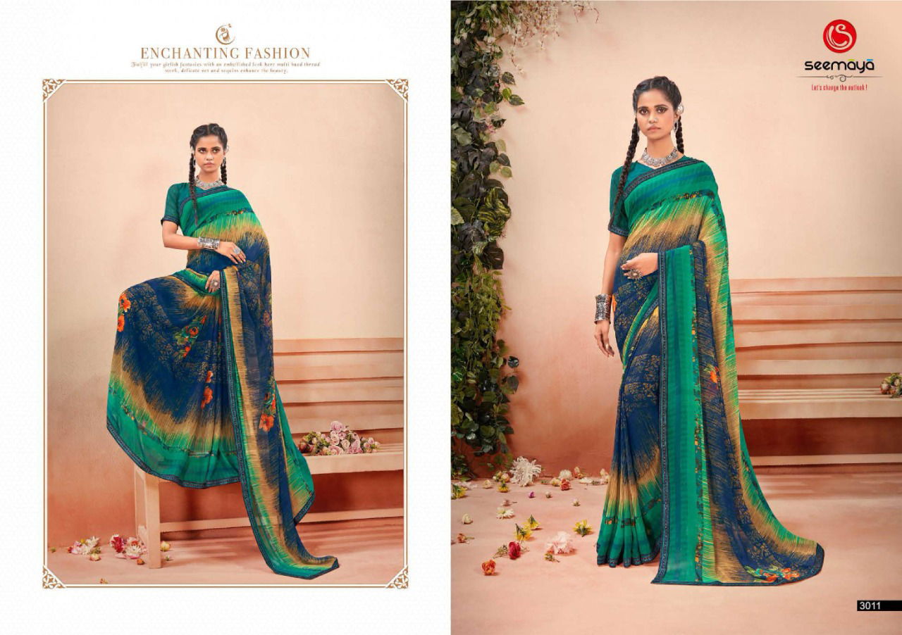 SEEMAYA MOHINI Latest Fancy Designer Casual Wear Pure Weightless Fancy Print With Fsncy New Serositis  Border Saree Collection