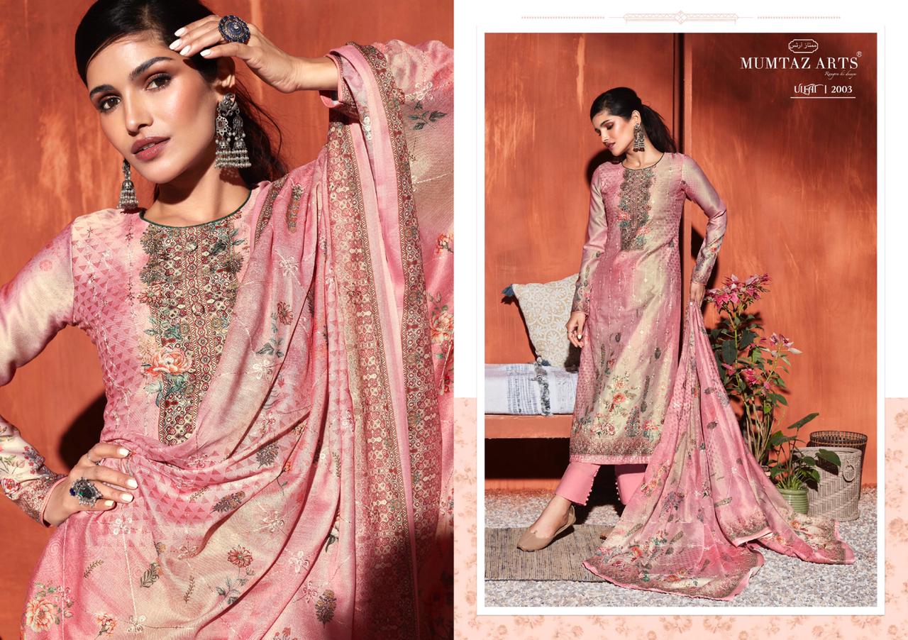 Mumtaz Ulfat New Festive Wear Jam Satin Designer Latest Dress Material Collection
