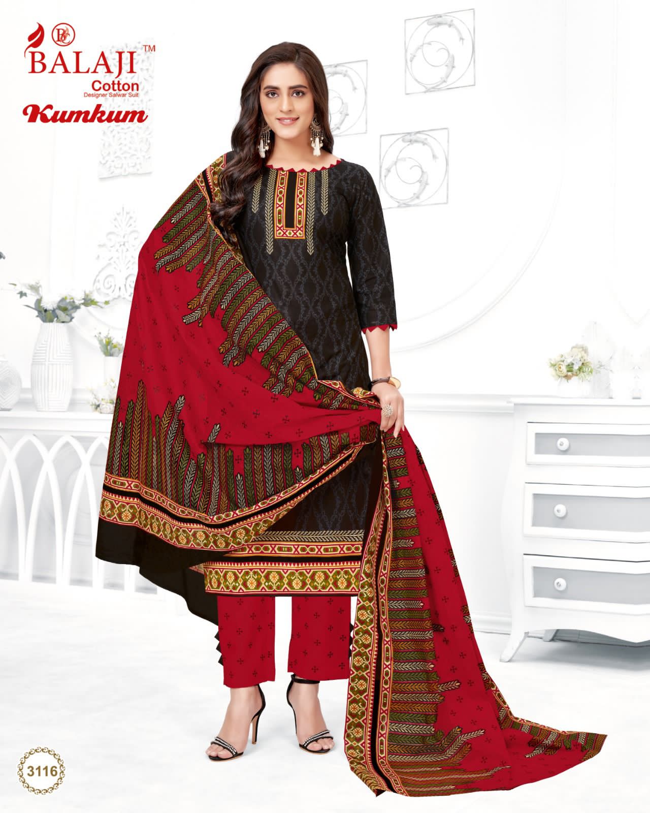 Balaji Kumkum Vol 31 Printed Cotton Dress Material Catalog