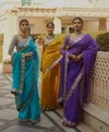 Bt 1281 Faux Georgette Mirror Worked Party Wear Saree Wholesale Online