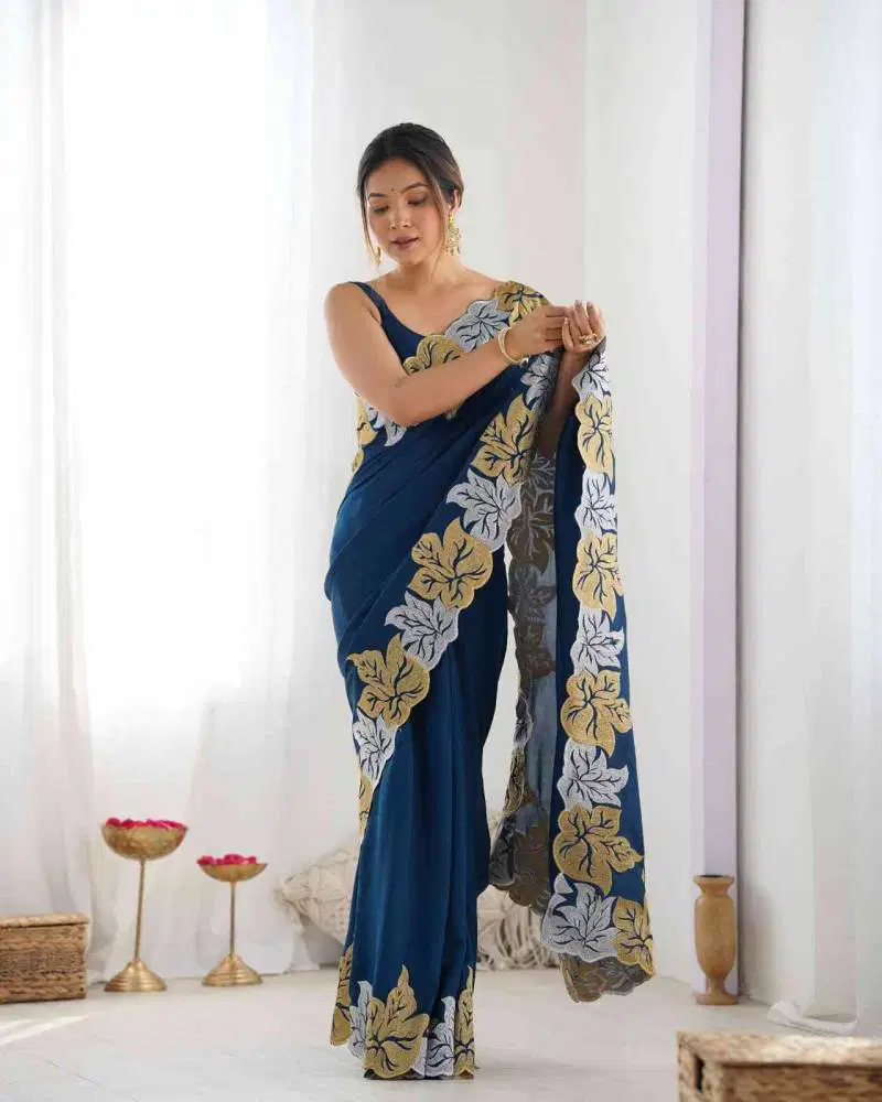 Ds 710 Vichitra Silk Embroidered Party Wear Saree Best Wholesale Shop In Surat