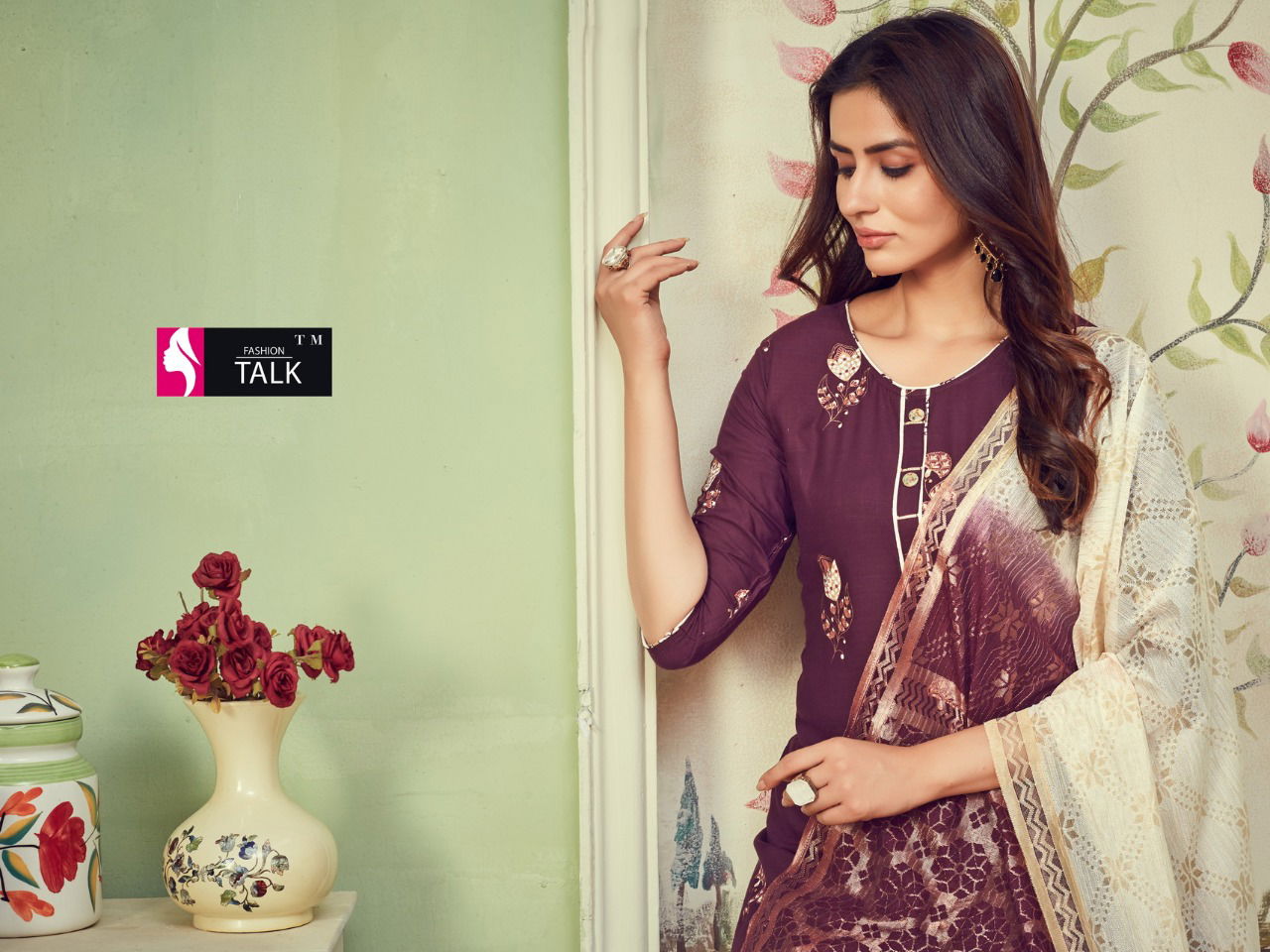 Ft Cherry 1 Latest Fancy Designer Ethnic Wear Rayon Foil Printed  Ready Made Salwar Suit Collection
