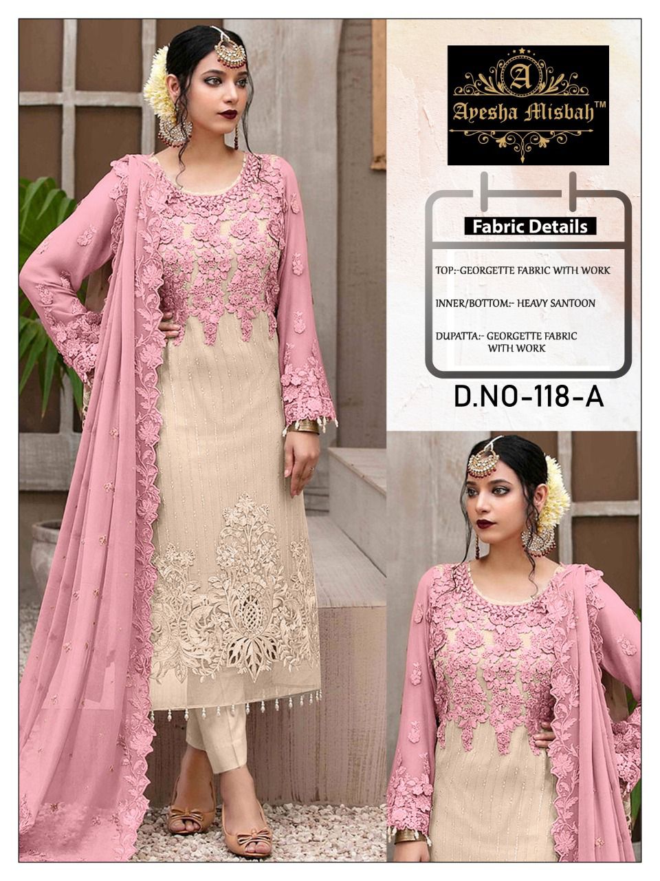 Ayesha Misbah 132 Wedding Wear Georgette Heavy Pakistani Salwar Kameez Collection