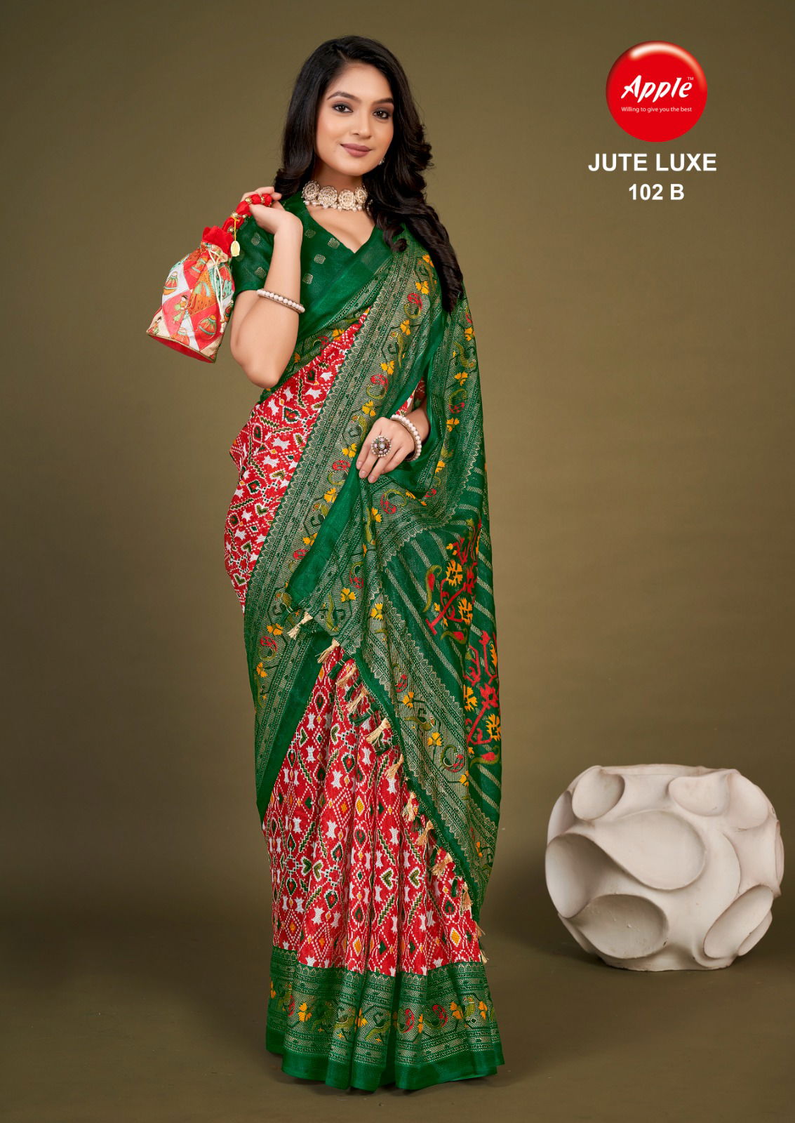 Apple Jute Luxe 102 Printed Saree Catalog