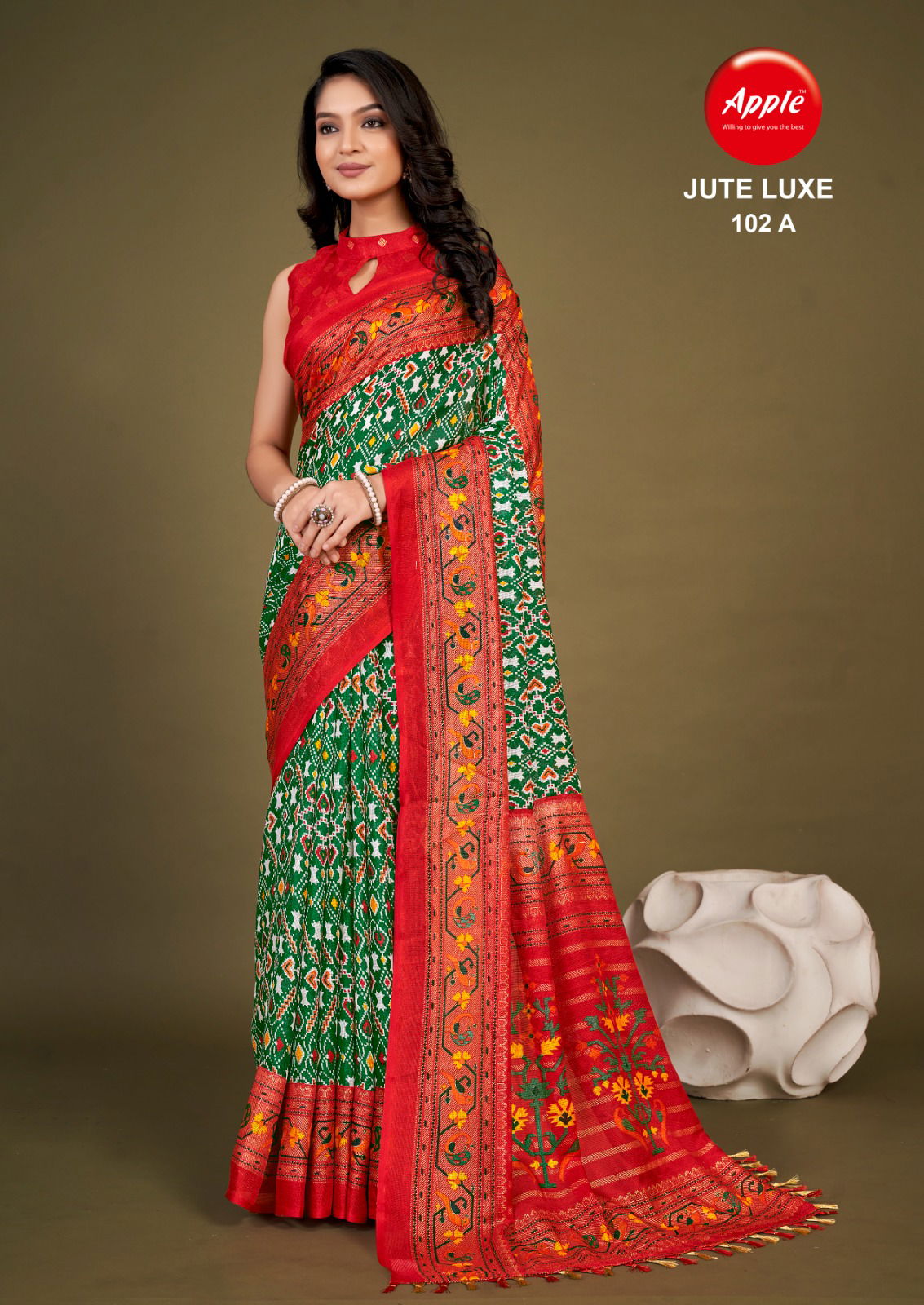Apple Jute Luxe 102 Printed Saree Catalog