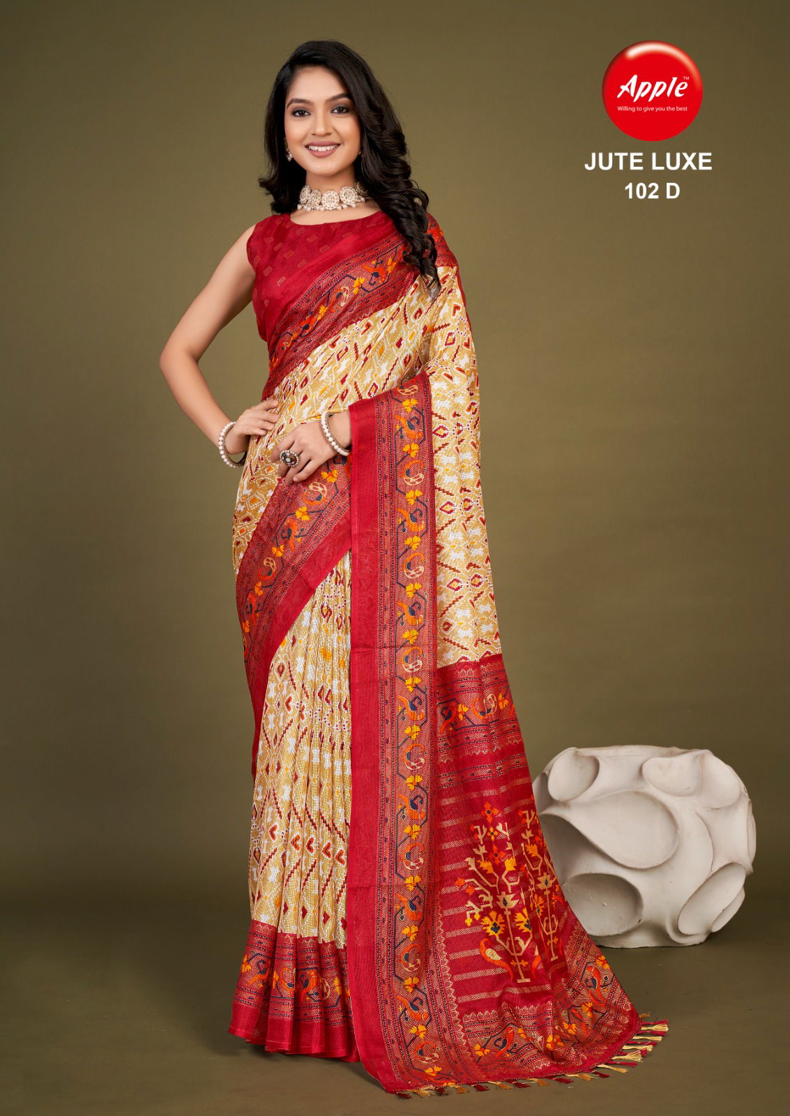 Apple Jute Luxe 102 Printed Saree Catalog