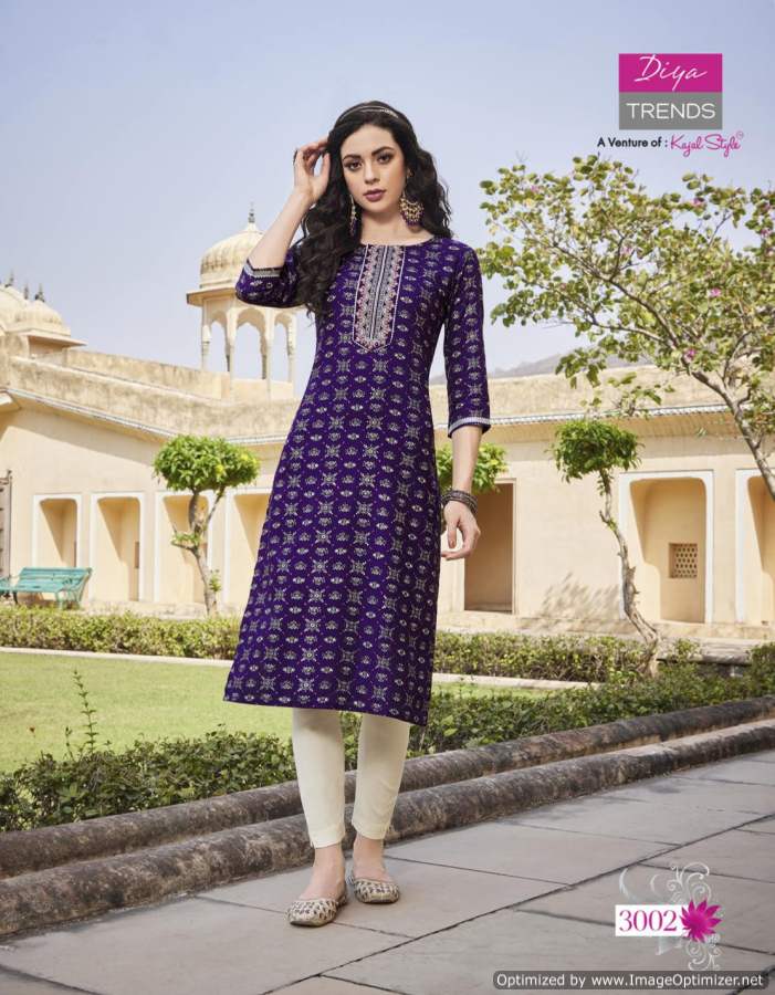 Victorias 3 New Ethnic Wear Rayon Embroidery Designer Kurti Collection