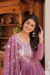 Sn 2422 Beautiful Star Georgette Gown With Dupatta Suppliers In India