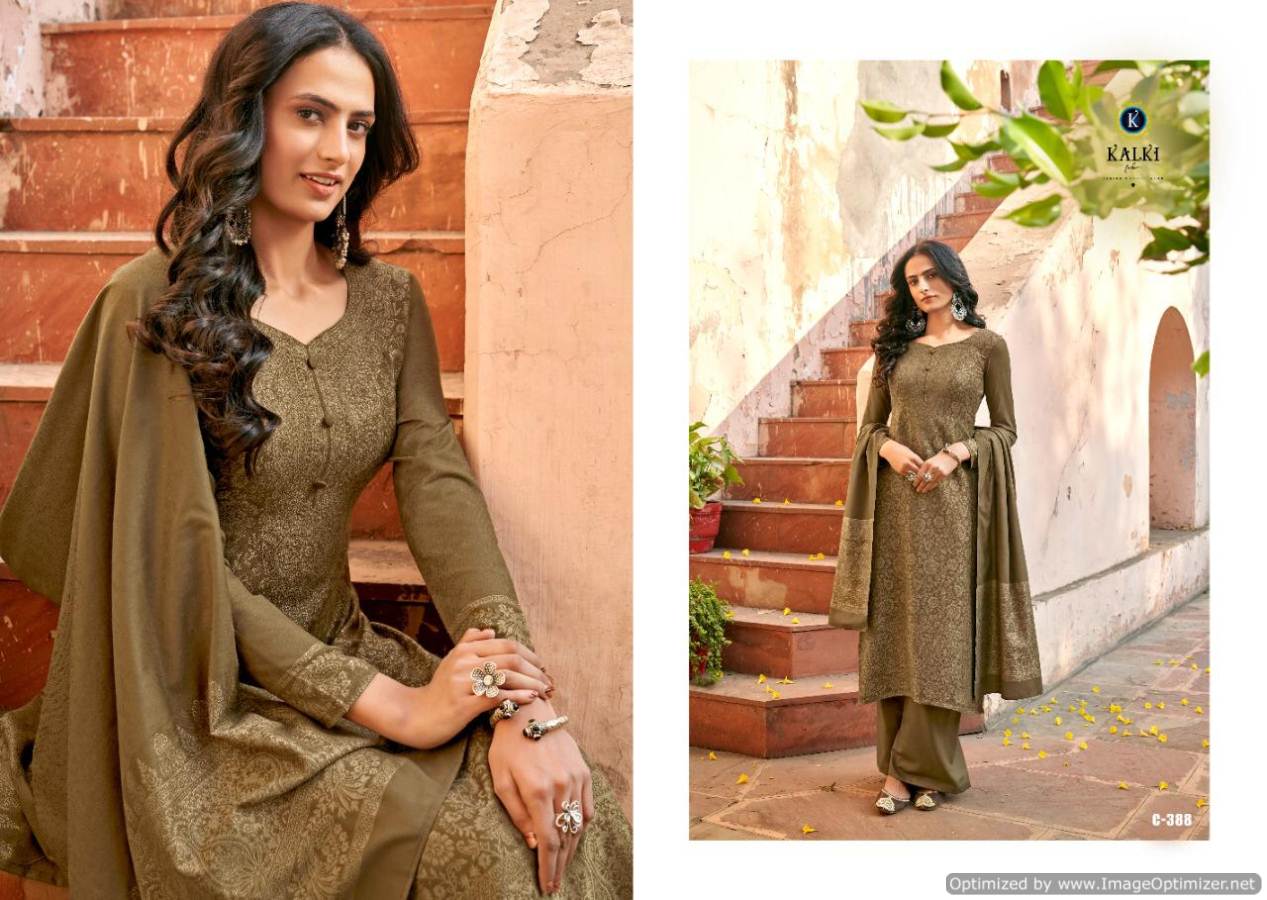 Kalki Gulmohar Vol 3 Latset Designer Printed Casual Wear Pure Handloom Weaving Pashmina Dress Material Collection