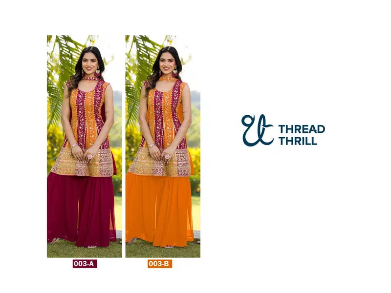 Tt 003 A to B Georgette Readymade Suits Wholessalers In Delhi