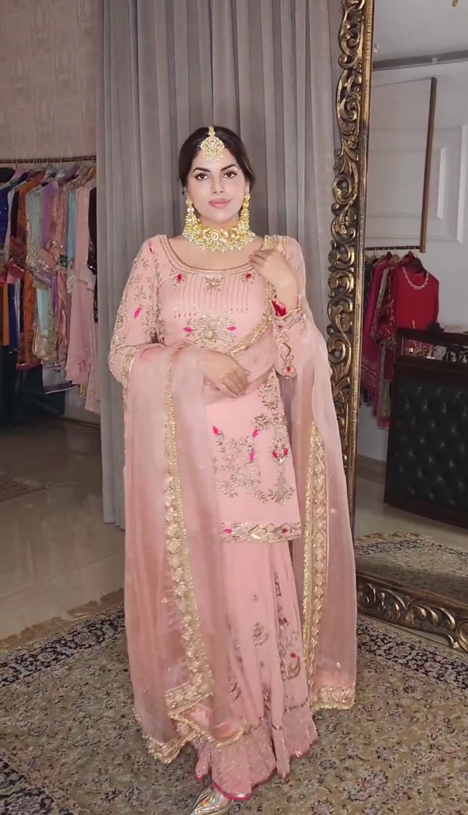 Code 1605 Faux Georgette Online Sharara Suits Wholesale