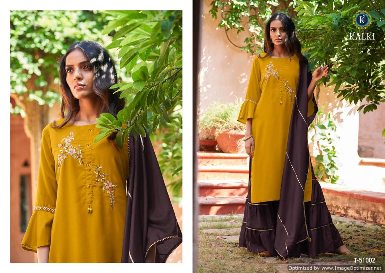 Kalki Mirrow Plus Latest Designer Festive Wear Pure Muslin Fancy Look Readymade Suit Collection With Gotapatti Work 