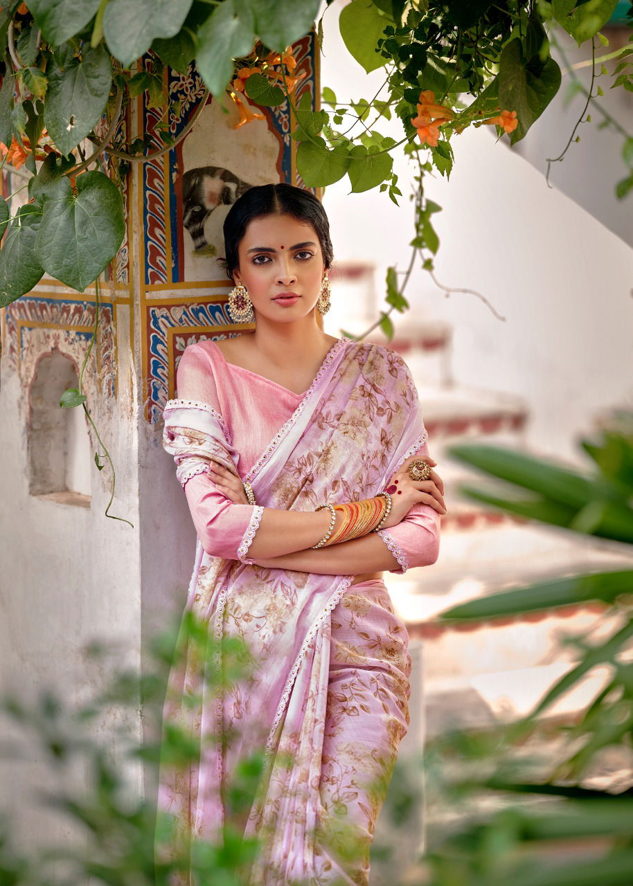 Kashvi Olivia Silk Chiffon Printed With Fancy Ethnic Wear Saree Collection
