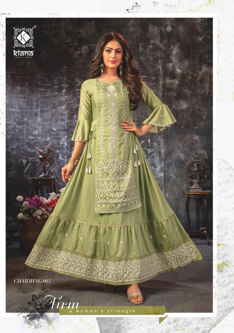 KIANA CHARMING Latest Fancy Wedding Wear Georgette Chanderi Silk and Mal Cotton with Lucknowi work wid sarara pent And dupatta Readymade Collection